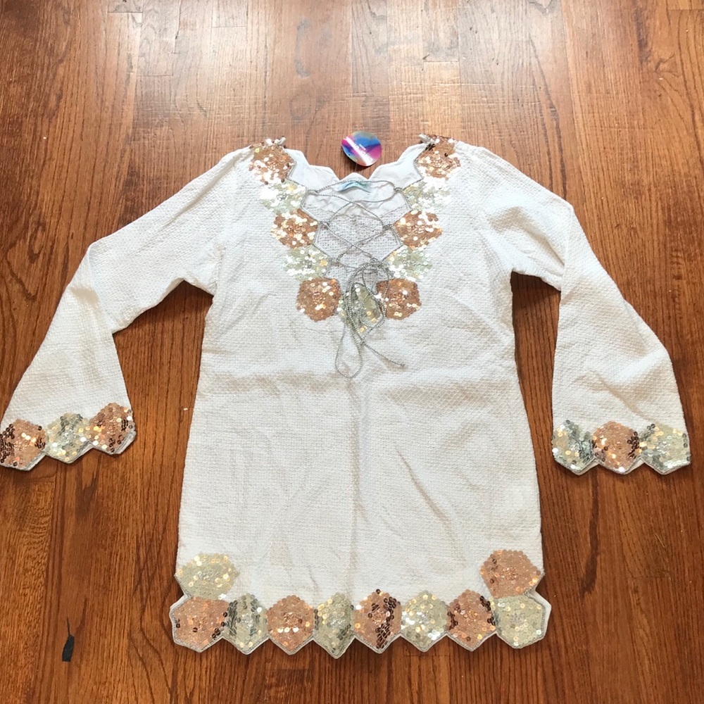 CINDI GINDI**White Embellished Cover-Up**S/M - Picture 8 of 8